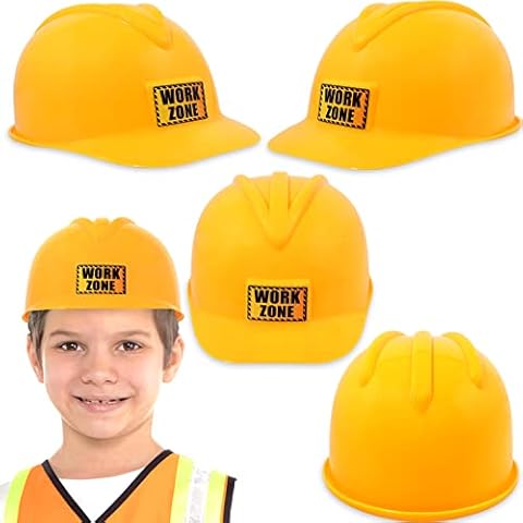 AnapoliZ Kids Dress Up Costume Hat | Yellow Plastic Construction Worker Helmet for Parties | Safety Engineer Cap Cover