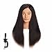 Hairginkgo Mannequin Head 24-26" Human Hair Manikin Head Hairdresser Training Head Cosmetology Doll Head for Styling Dye Cutting Braiding Practice with Clamp Stand (92019D0218)
