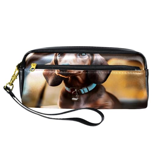 Astuccio per matite astuccio estetico cane in macchina per marrone