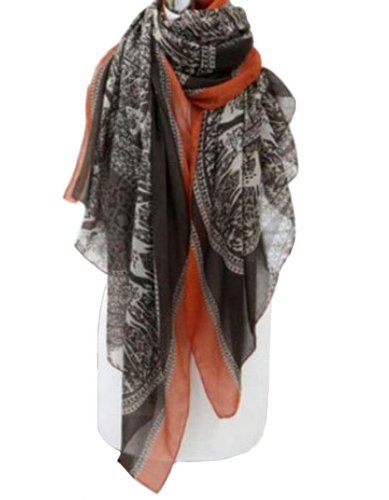 Change Korean Fashion Deer Pattern Women Long Cotton Scarf Shawls (Coffee)