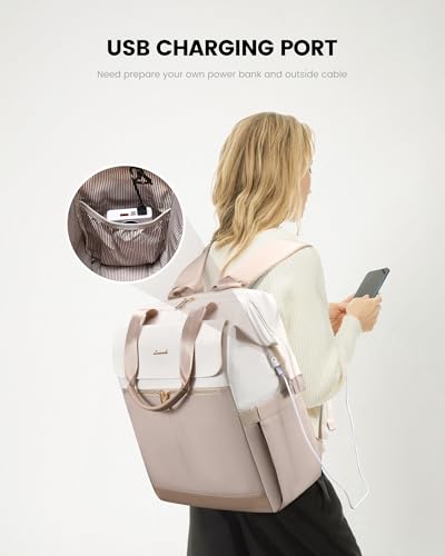 Image of LOVEVOOK 18 Inch Laptop Backpack for Women, Large Capacity Travel Backpack with Organizer Bag, Waterproof Carry on Backpack Purse Work Bag with USB Port for College Teacher Nurse, 2PCS