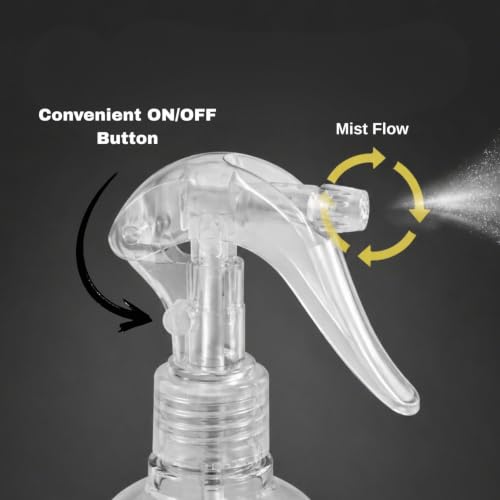 Image of Omidazzle SPRAY BOTTLE, Transparent Clear Empty Water Spray Bottles, Water Liquid Sprayer Set for Face, Hair, Garden, Sanitizer, Perfume, and DIY Hair Treatments (200ml)