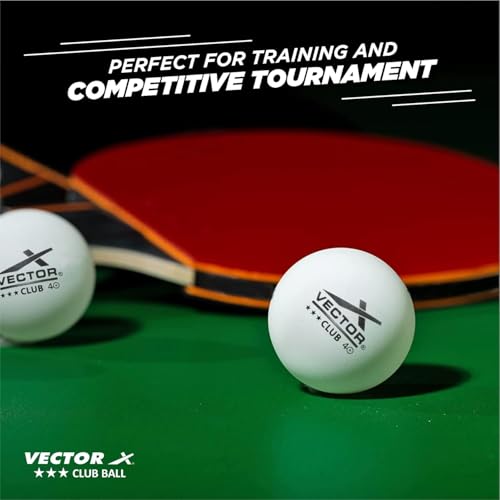 Image of Vector X Club 3 Star Premium ABS Plastic Table Tennis Balls Pack of 3 Pcs.| High Performance TT Balls for Professional Matches and Training | Ideal for Adults & Kids (White) - 1 Box