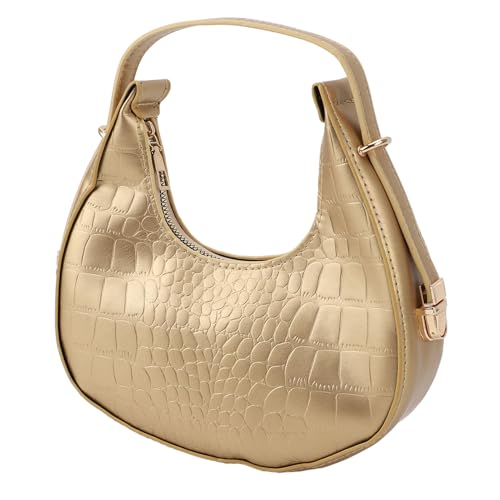 Bolsa Feminina, Múltiplo Macio Usando o Método Hanking Handbag Pu Minimalista para Escapadas de Fim de Semana (Ouro)