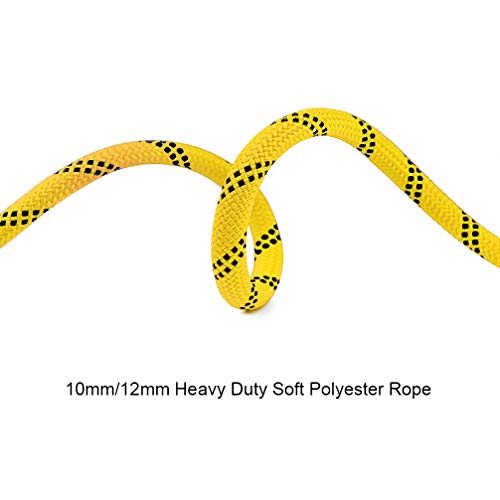 Aoneky 10 Mm Static Outdoor Rock Climbing Rope, Fire Escape Safety Rappelling Rope (Yellow 1, 65) #TOP2