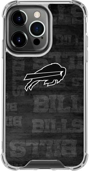 Skinit Clear Phone Case Compatible with iPhone 14 Pro - Officially Licensed NFL Buffalo Bills Black & White Design