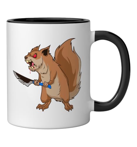 Taza de cerámica con diseño ardilla terrorífica 11oz miniatura 2