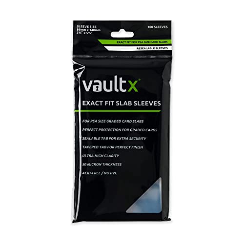 Vault X Graded Trading Card Slab Sleeves, Exact Fit Bags for PSA, MGC, CGC, UGC, GG and Other Similar Sized Cases, Collectible Card Games, Sports, TCG (100 Pack)