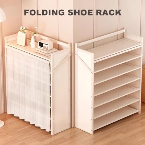 Meuble à chaussures pour entrée compact blanc taille G meuble de rangement pliable