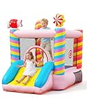 Candy Bounce House for Kids Ages 3-6, Sweet Inflatable Bouncy Castle with Slide, Indoor Outdoor Small Jumping House with Blower, Mini Toddler Bounce Castle for Birthday Gifts and Holidays