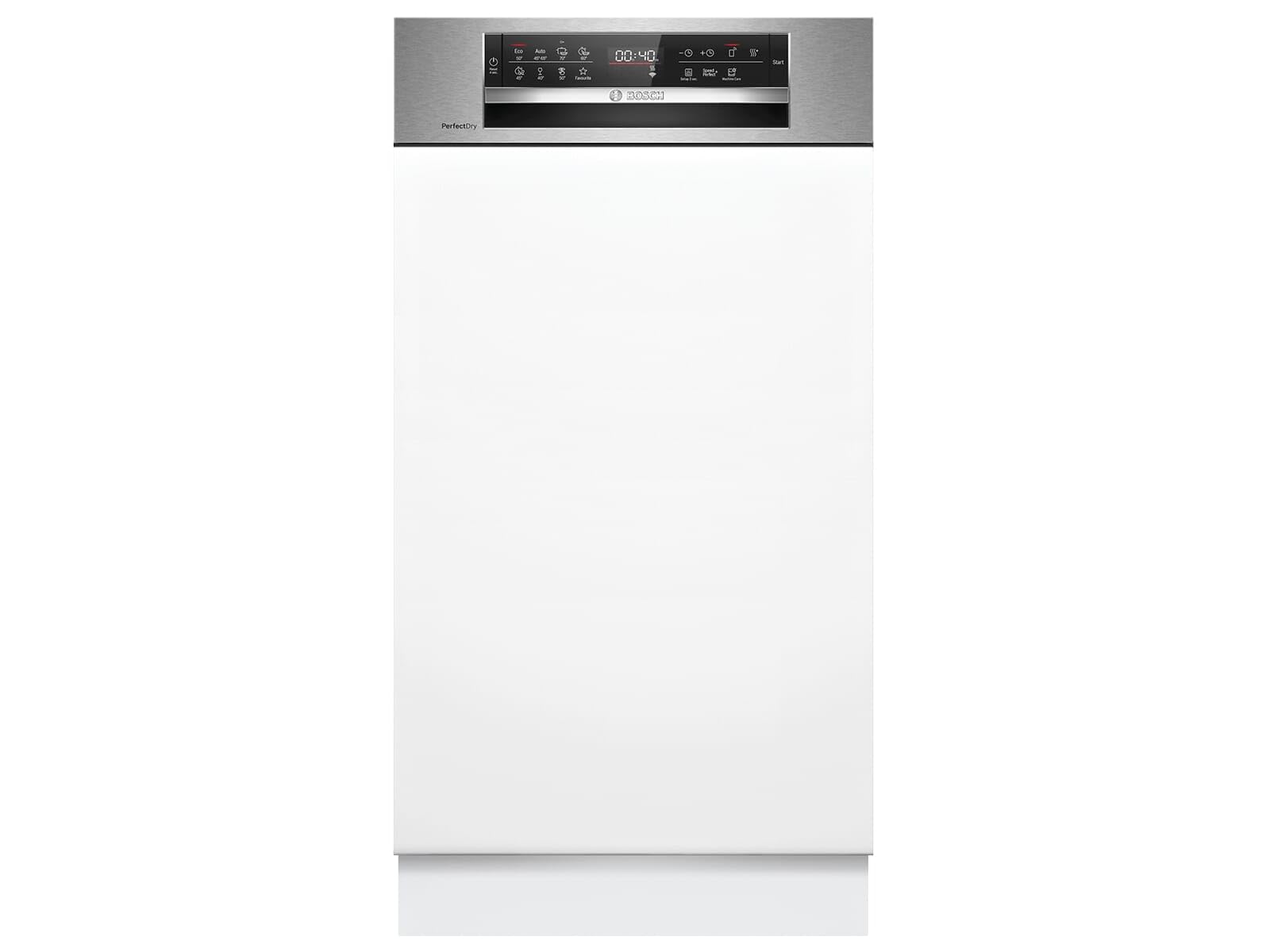 Bosch SPI6ZMS29E Serie 6 - Lavavajillas parcialmente integrado de 45 cm, PerfectDry, DuoPower para una limpieza profunda, arranque inteligente, AquaStop, EcoSilence Drive, acero inoxidable