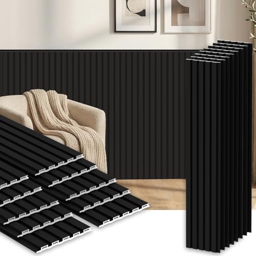 RITOLLO 18 Pack WPC Wainscoting Panels, 3D Fluted Wall Paneling