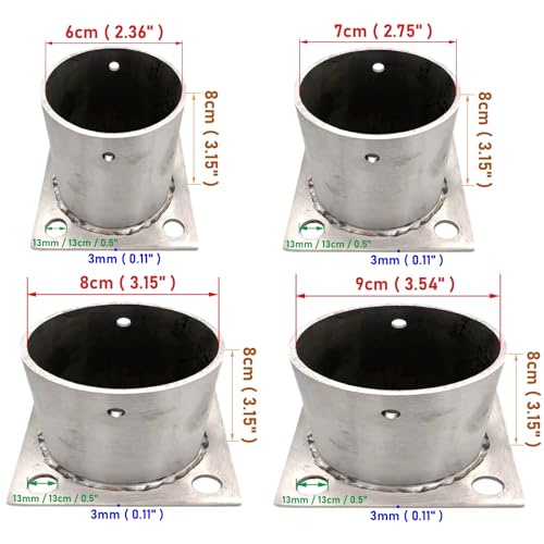 Bases de acero inoxidable para postes de terraza con acabado premium 4