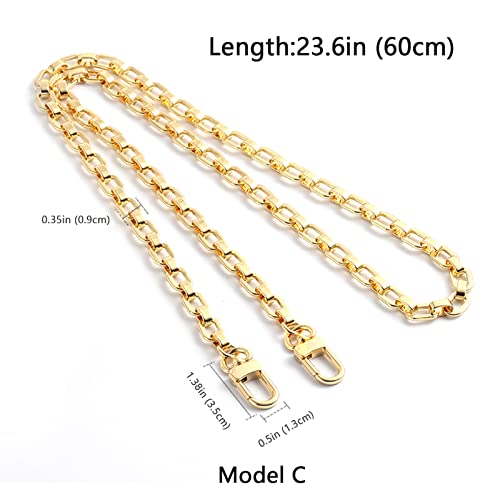 Image of jiesinlov Purse Chain Strap for Handbag Gold Chains Shoulder Bag Strap Replacement,with Metal Buckles (C 23.6in)