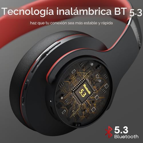 Auriculares inalámbricos diadema para evitar cargas diarias con 90h de batería 5