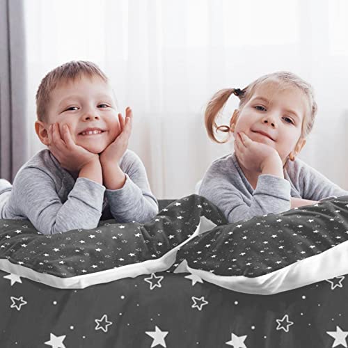 Housse de couette douce étoiles parure de lit 3 pièces finitions soignées - 3