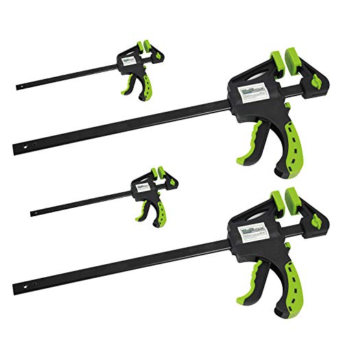 TrutzHolm® 4x Einhandzwinge Schnellspannzwinge Schraubzwinge Klemmzwinge Spanner Set mit Soft-Grip-Griffen 60x300 mm