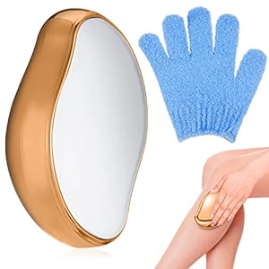 Nano Haarentferner, Haarentfernung Ohne Rasieren, Schmerzen & Schneiden, Crystal Haarentferner mit 1 Dusche Handschuh, Haar Radierer für Damen Inkl. Epilierer Effekt (Gelb)