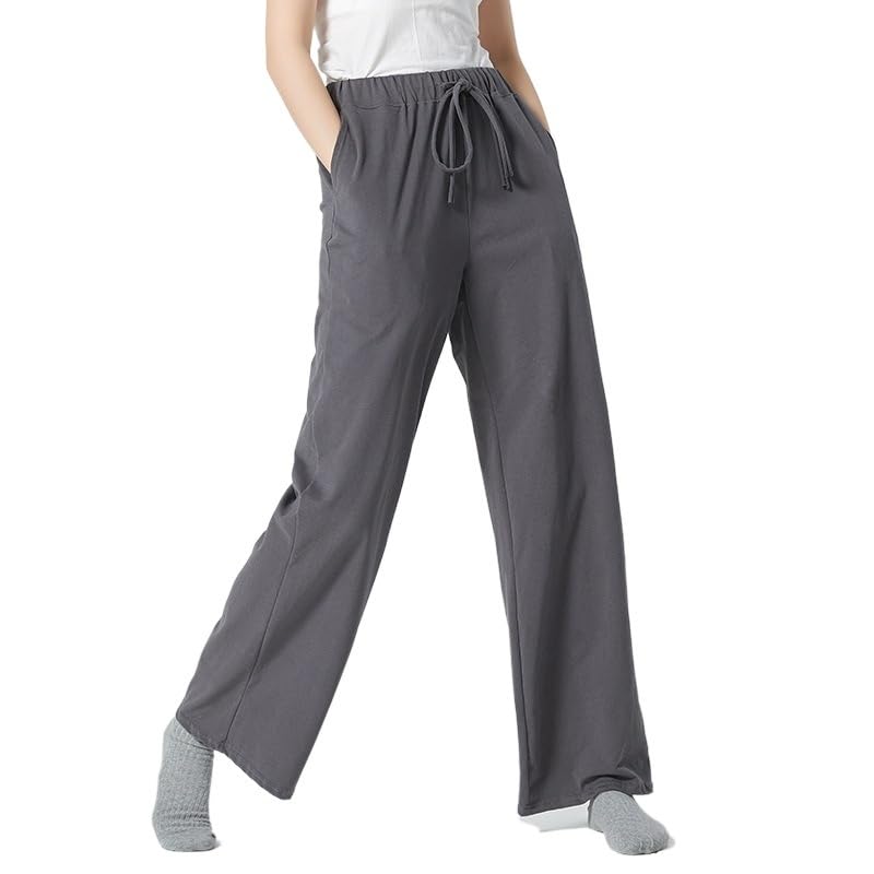 Pantalones de Danza Modernos Sueltos for Mujer, Pantalones Largos Rectos de Pierna Ancha for práctica