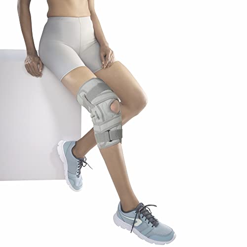 Image of Vissco OA Knee Brace - Open Type, Offloads the Pressure on the Knee - (Left) Grey - Medium
