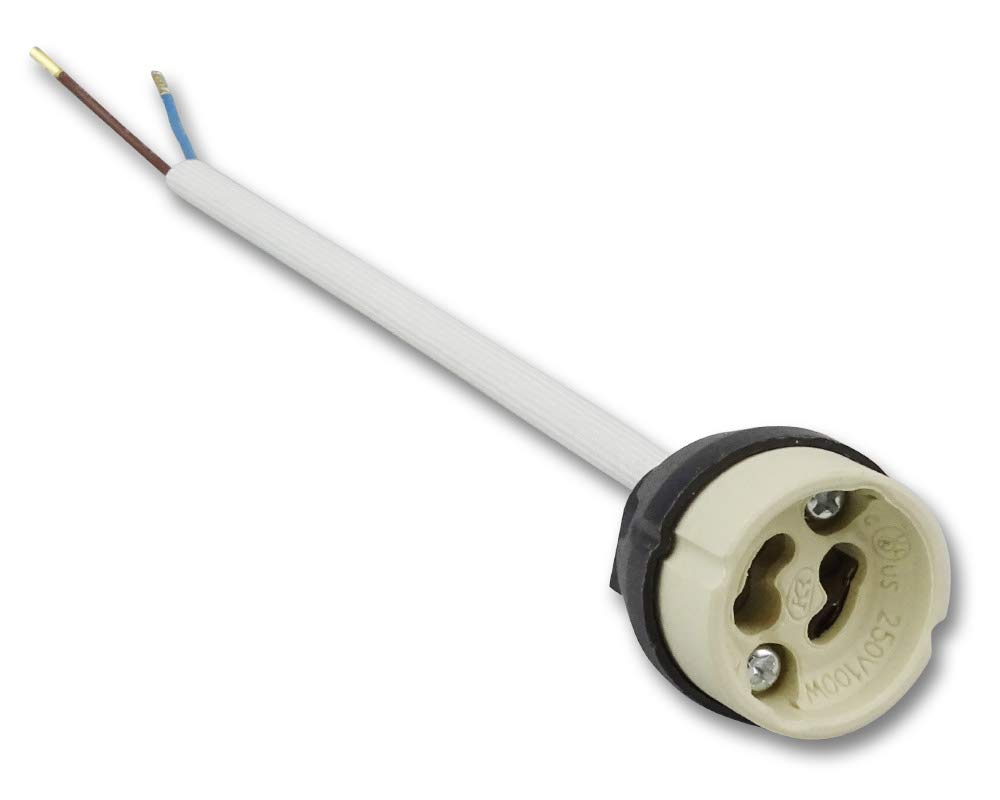 10 Portalampade GU10 In Ceramica Beige Con Cavo In Silicone – Base Per Lampadina GU10, Accessorio Per Illuminazione Fai-da-Te - 5