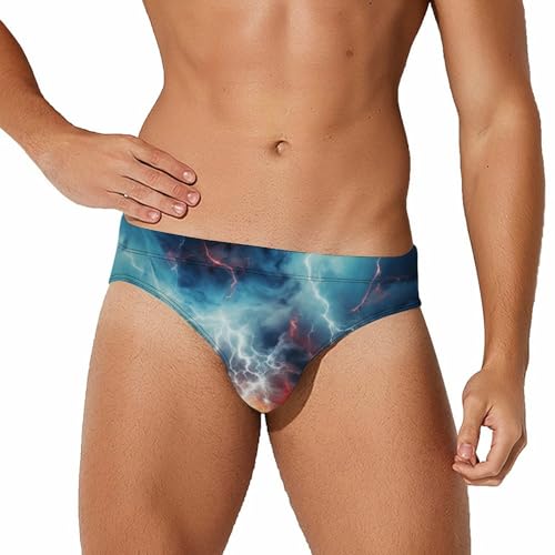 Thunderbolts Mens Swim Briefs Quick Dry Swim Trunk Bikini Underwear Swimsuit 2XL
