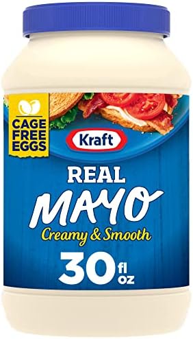 Kraft Real Mayo Creamy & Smooth Mayonnaise - Classic Spreadable Condiment for Sandwiches, Salads and Dips, Made with Cage-Free Eggs, For a Keto and Low Carb Lifestyle, 30 fl oz Jar