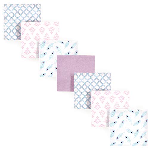 Image of Hudson Baby Unisex Baby Cotton Flannel Receiving Blankets Bundle, Peacock Feather, One Size