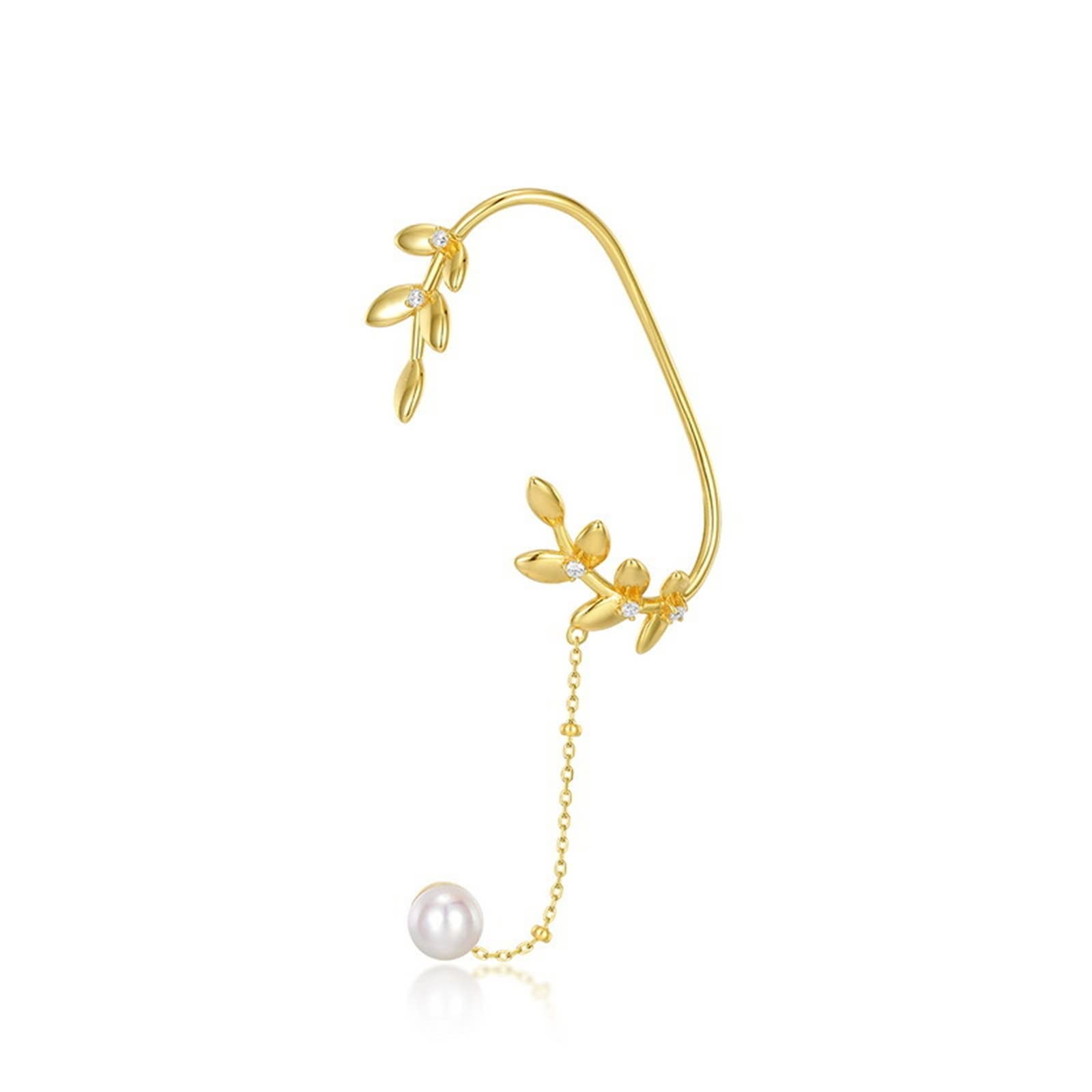 Boucles d'oreilles argent véritable et perles style branche de saule - 7