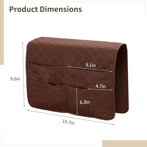 Coussin d'accoudoir de canapé café x2 matelassé avec poches
