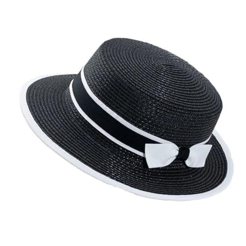 Chapeau Panama classique plat LYGBAOFUL luxueux chapeau de plage en soie et paille naturelle