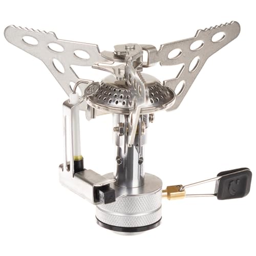 Fox Outdoor Folding Gas Stove Small with Piezo Lighter Silver
