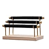 Magik 1-2 Ring Display Holder Detachable Tier Rack Jewelry Storage Organizer Tower (3 Layers, Black)