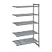 Cambro Cbu184272V5580 Camshelving Basics Starter Unit 5V 18X42X72 Brushed Graphite 1 Each