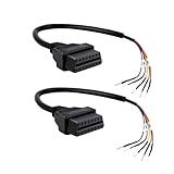 iKKEGOL Pack of 2 OBD OBDII OBD2 16 Pin Female Connector K + CAN K Line Jumper Tester Cable Universal Pigtail DIY Mobley Adapter for Motorcycle Car Truck 1ft Feet 30cm/12 2PCS