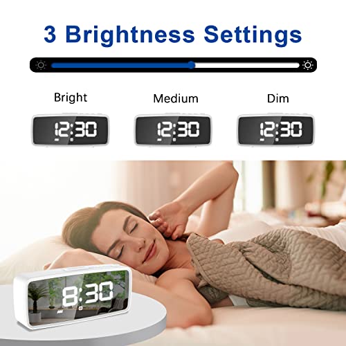 Image of Small Desk Clock, Digital Alarm Clock Battery Operated for Bedroom, with Dimmer, Dual Alarms, Snooze, Electric Bedside Desk Clock for Home, Office, Teens