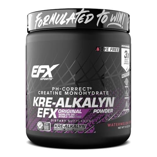 EFX Sports Kre-Alkalyn EFX Powder | pH Correct Creatine Monohydrate Powder Supplement | Strength, Muscle Growth & Performance | 116 Servings (Watermelon Gummy)