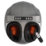 Fitleap Fußmassagegerät mit 9 Intensitätsstufen bis Schuhgröße 44, 5 Programmen, 3 Vibrationsstufen und Kompression, inkl. Fernbedienung, Wärmefunktion bis 40 Grad, waschbare Einlagen