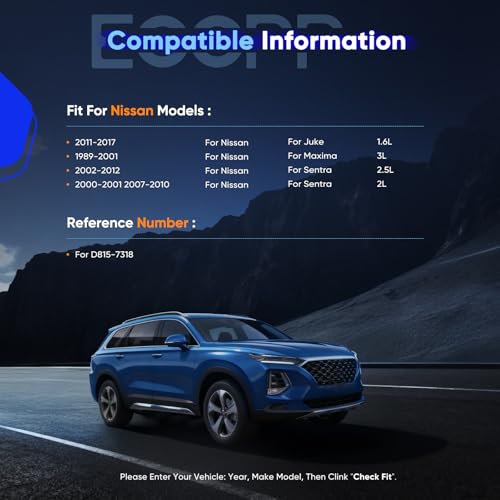 Image of ECCPP Front Brake Pads Kits,4pcs Ceramic Pads Sets For Nissan For Sentra | For Infiniti For G20,For G35,For I30|For Nissan For 350Z,For Altima,For Juke,For Maxima;D815-7318;w /Hardware