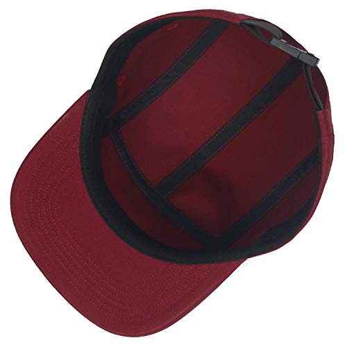Image of 5 Panels Baseball Cap Classic Flat Bill Hat Cotton Short Flat Brim Caps