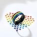 Nanafast 8mm Stainless Steel Enamel Rainbow LGBT Pride Ring for Lesbian & Gay LGBTQ Pride Wedding Engagement Band Black Size 9