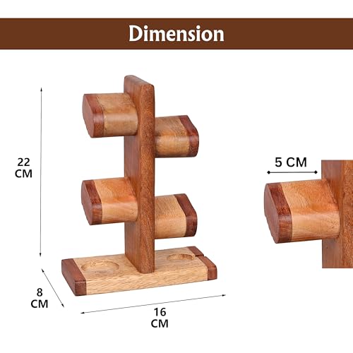 Image of Watch Holder Stand, Watch Display Tower Jewellery Organizer for Rings, Bracelet, Necklace Ideal for Gifting Men Women (Brown matte finished, Normal)