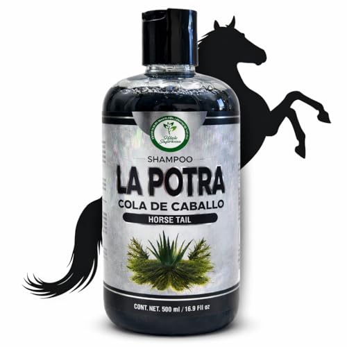 La Potra Cola de Caballo Shampoo Negro – 500ml | With Rosemary & Aloe Vera | For Dark to Black Colored Hair| Promotes Longer, Healthy And Beautiful Hair