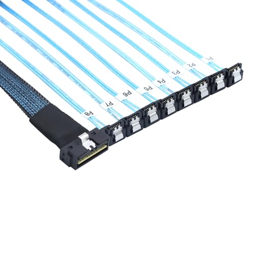 Cable Slimline SAS 4.0 SFF-8654 8i a SATA de alta densidad para chasis de servidor 4