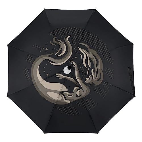 Paraguas Plegable Fantasía Sirenas Paraguas Automático Protección Uv Compacto Y Ligero Para...