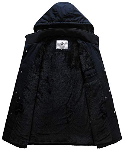 Image of WenVen Men's Winter Thickened Military Parka Jacket Warm Coat