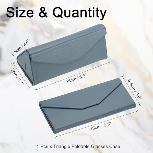 Image of PATIKIL Foldable Glasses Case, Triangle Magnetic Sunglasses Organizer Case PU Leather Hard Eyeglass Case (1 Pcs)