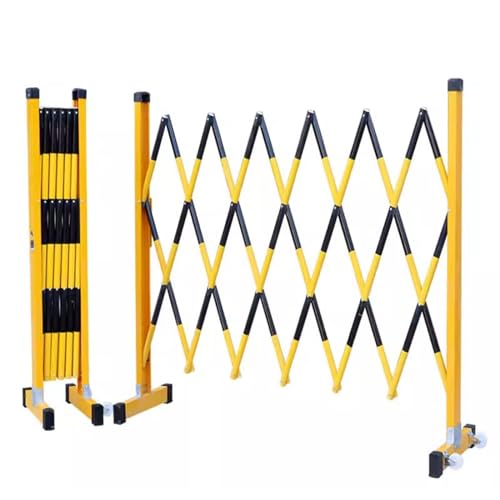 Barricada expandible para entrada – Puerta móvil flexible con ruedas para un fácil control de multitudes en eventos al aire libre, obras de construcción y festivales