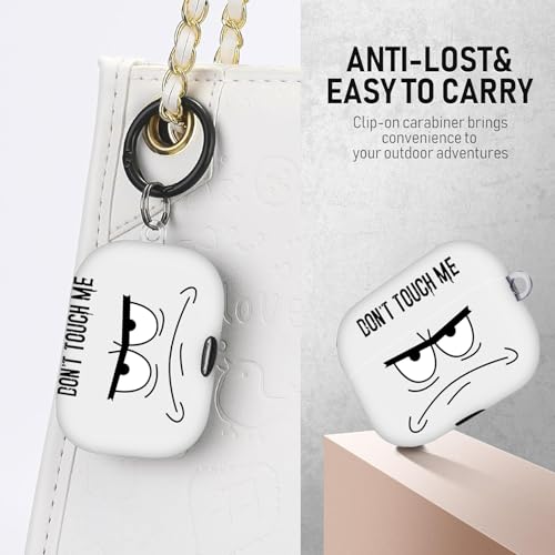 Image of Compatible with Airpods Pro 3 Case(2025),Don't Touch Me for Airpods Pro 3rd Generation Cases Cover with Lanyard Soft Silicone Cute Shockproof Cover for Women Men,Black