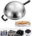 SMSOM Wok Pan, Stainless Steel Woks and Stir Fry Pans, 12.5